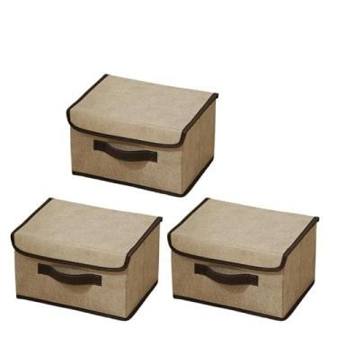 Imagem de KIT 2/3 Caixas Mutiuso Organizadora Colors Dobravel para armarios, guarda roupas(2 P + G, BEGE (3 UNIDS))