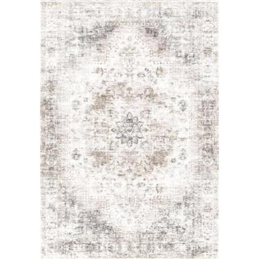 Imagem de Zanipex Tapetes de área de 20 x 25 cm para sala de estar, tapetes laváveis para quarto, 13 x 17 cm, entrada de corredores, cozinha, tapete boho interno, tapete bege para escritório (cinza neutro