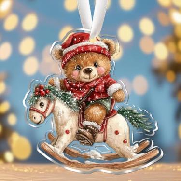 Imagem de Enfeites de Natal, enfeites de árvore, enfeites de pendurar para pequenas árvores, urso, festas de fim de ano, ao ar livre, decoração de casa