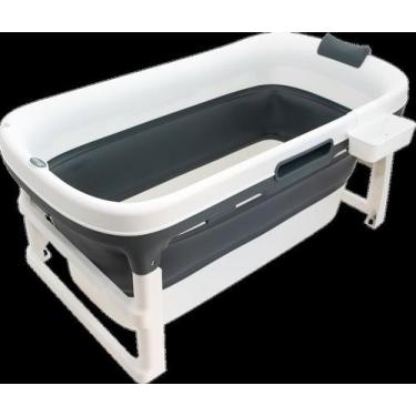 Imagem de Banheira Infantil Retratil Dobravel Portatil Cinza Grande - CLINGO