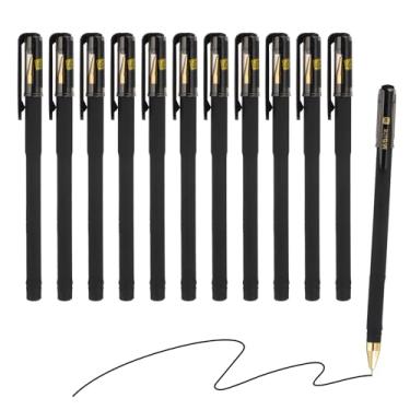 Imagem de PATIKIL Caneta de gel de ponta média 0,5 mm, 12 peças de caneta esferográfica de tinta gel preta lisa para escritórios em casa, anotações, diário, negócios, estilo 10