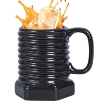 Imagem de Caneca De Café,Capacidade 380ml Com Design De Rosca Para Bebidas,Caneca de Cerâmica para Café e Chá | Para Latte Cappuccino Leite Vinho Sumo Cerveja Cozinha Restaurante Aniversário