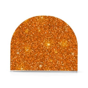 Imagem de Porta-guardanapos laranja com glitter, 1 pacote, porta-guardanapos de acrílico, porta-guardanapos de jantar