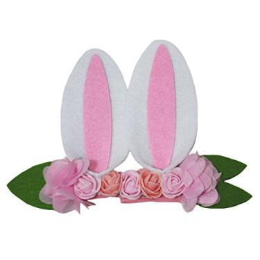 Imagem de Petitebella Acessório de roupa de cabeça de coelho branco de Páscoa para meninas (coelho branco)