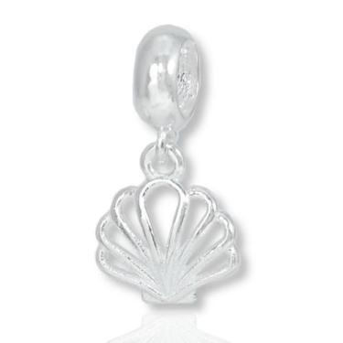 Imagem de Berloque Charms Concha Pingente Minimalista Prata Legitima - La&Ny Pra