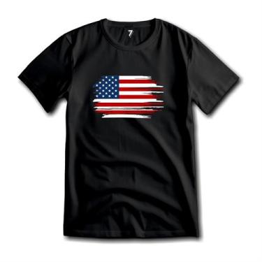 Imagem de Camiseta Bandeira Dos EUA Algodão Premium - Sete Sete Esportes, PP, Pr