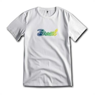 Imagem de Camiseta Brasil Escrita Degradê Malha Fria Antipilling - Sete Sete Esp
