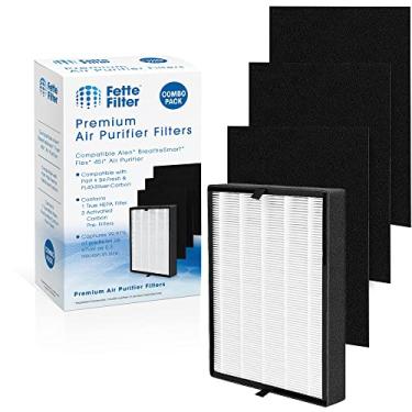 Imagem de Fette Filter -45i Filtro de substituição HEPA verdadeiro, compatível apenas com purificador de ar Alen BreatheSmart Flex 45i, 3 pré-filtros de substituição, compare com a peça # B4-Fresh e FL40-prata-carbono - pacote com 1 + 3