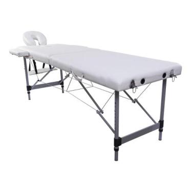 Imagem de Maca Portátil Dobrável Pelegrin PEL-2520 em Couro PU Branca