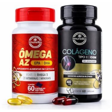 Imagem de KIT 1 Ômega 3 A-Z - 20 Vitaminas e Minerais + EPA DHA + 1 Colágeno Tipo 2 + CGM Premium + Glucosamina + Condroitina
