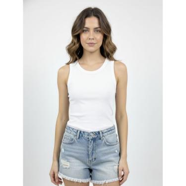 Imagem de Regata Feminina Aveloz Algodão Básica Branca
