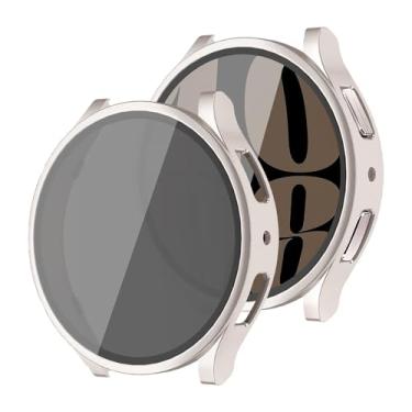 Imagem de Capa protetora de tela para Samsung Galaxy Watch 6 de 40 mm e 44 mm, para homens/mulheres privacidade HD vidro temperado + capa dura para Samsung Watch 6 protetor de tela 40 44 mm acessórios