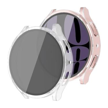 Imagem de Capa protetora de tela para Samsung Galaxy Watch 7 de 44 mm e 40 mm, para homens/mulheres privacidade HD vidro temperado + capa dura para Samsung Watch 7 protetor de tela 40 44 mm acessórios