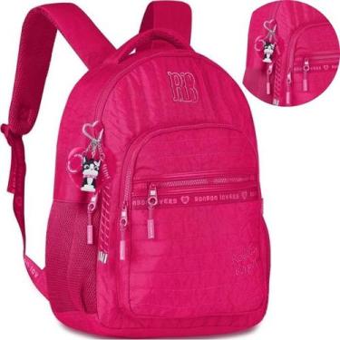 Imagem de Mochila Escolar de Costa Feminina RB Rebecca Bonbon Chaveiro Puxadores