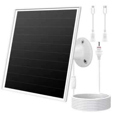 Imagem de Orayafid Carregador de painel solar para câmera de segurança, fonte de alimentação USB de 6 W, à prova d'água IP66, compatibilidade com micro USB e tipo C, montagem em 360° - potência de vigilância