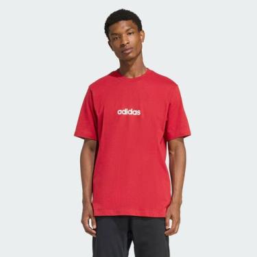 Imagem de Camiseta Adidas Logo Linear Vermelha e Branca, M