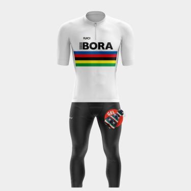 Imagem de Conjunto de Ciclismo Masculino Camisa Manga Curta e Calça de Forro Gel Proteção Uv-Masculino