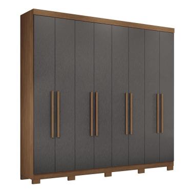 Imagem de Guarda Roupa Casal Master New 8.4 8 Portas 4 Gavetas MDP Jatobá-Grafite Santos Andirá