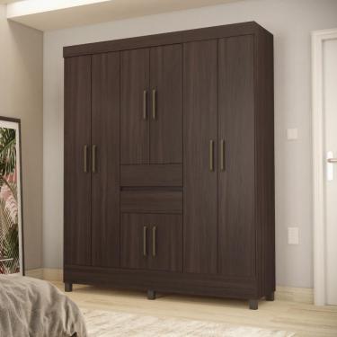 Imagem de Guarda Roupa 8 Portas Cafe Touch 2 Gavetas Astrid MDP Mais de Casa