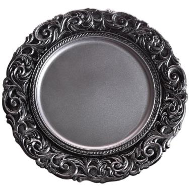 Imagem de Sousplat 33Cm Decorativo Tessi Arabesc Silver