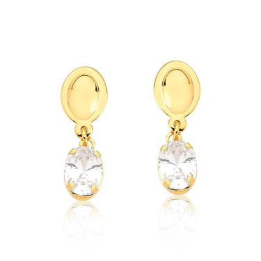 Imagem de Brinco Crystal Revestido Em Ouro
