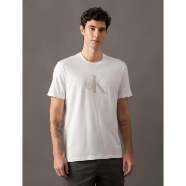 Imagem de Camiseta Masculina Manga Curta Gel Calvin Klein Jeans - Branco 2-Masculino