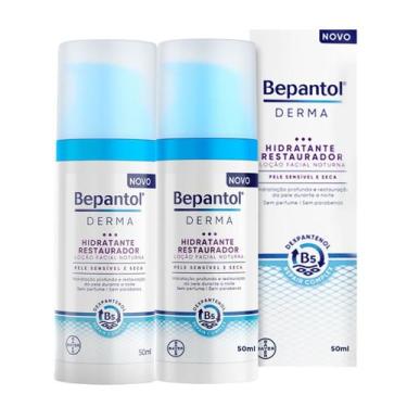 Imagem de Kit 2 Cremes Hidratante Noturno Facial Restaurador 50ml Cada Bepantol 