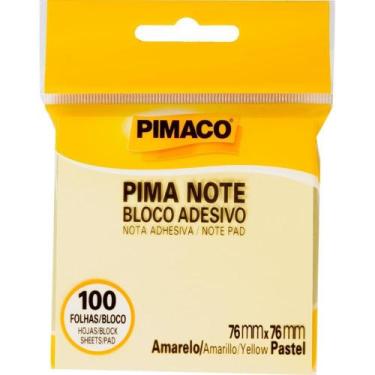 Imagem de Bloco de Recado Autoadesivo Pimanote Amarelo 76X76MM 100FL - Pimaco