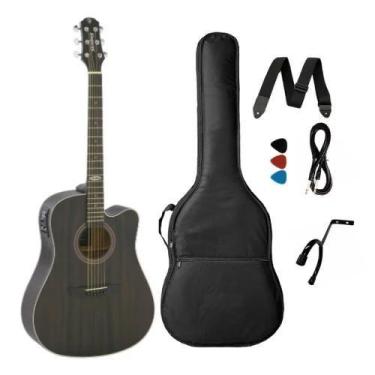 Imagem de Kit Violão Strinberg Sd200 TBS Folk Aço Elétrico + Acessórios