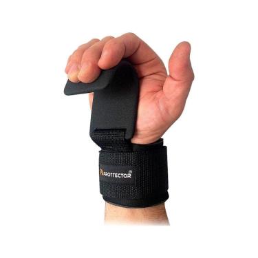 Imagem de Strap Gancho com Munhequeira para Levantamento de Peso, Preto, Prottector