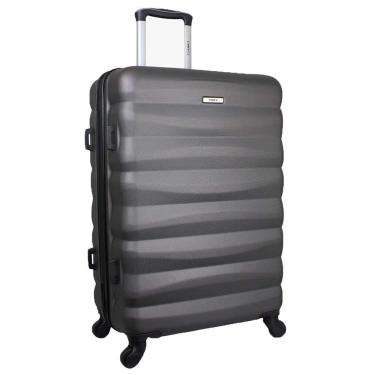 Imagem de Mala de Bordo Pequena para Viagem em Abs Yins 21089 Cadeado Integrado Rodas Giro 360° Cinza