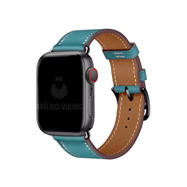 Imagem de Pulseira Couro Single Tour, compatível com Apple Watch (Azul/Preto, 38/40/41)