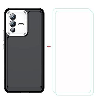 Imagem de FZYM Capa para Huawei Nova 10 Pro + 2 pacotes de película protetora de tela de vidro temperado, capa de telefone de proteção de silicone TPU de gel macio preto fino para Huawei Nova 10 Pro (6,8 polegadas)