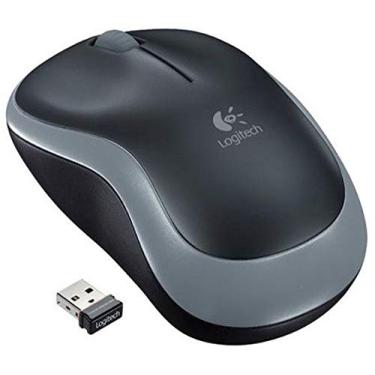 Imagem de Mouse sem fio – Mouse sem fio Logitech M185, preto e vermelho