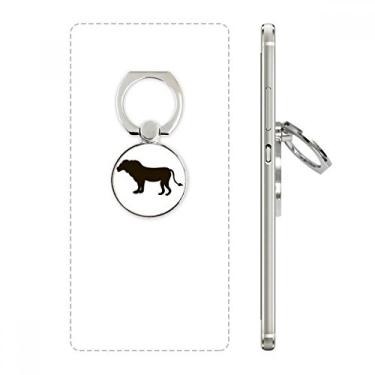 Imagem de Suporte de anel de telefone com retrato de animal de leão preto com alça ajustável