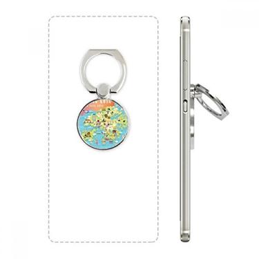 Imagem de Suporte de anel de telefone I Love Hong Kong Map China Localização do mapa de telefone suporte de laço ajustável