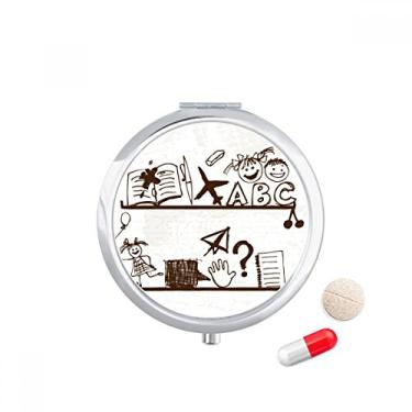 Imagem de Childlike Children Linda ilustração estante de livros, porta-comprimidos, caixa de armazenamento de medicamentos, dispensador de recipiente