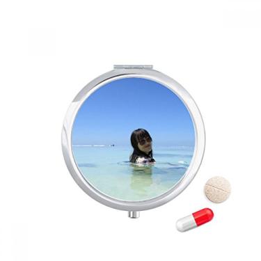 Imagem de Estojo de comprimidos de natação Ellie Yao Beautiflu Girl Sea Wave Pocket Medicine Storage Box Dispenser
