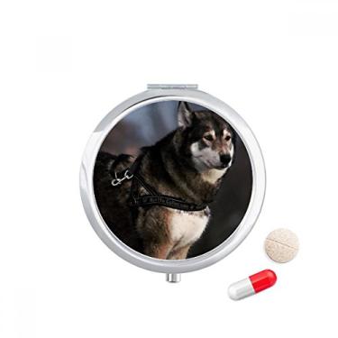Imagem de Dog Husky Animal Lonely Estojo de comprimidos para remédios