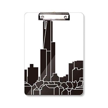 Imagem de Placa de apoio A4 com silhueta de arranha-céus da Australia City Landmark
