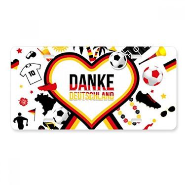 Imagem de DIYthinker Bandeira de futebol alemão, padrão cultural, placa de licença decorativa, aço inoxidável, etiqueta de automóvel