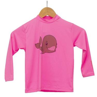 Imagem de Camiseta Com Proteção Uv+ Mar&Cia Infantil - Baleia Rosa - Mar & Cia
