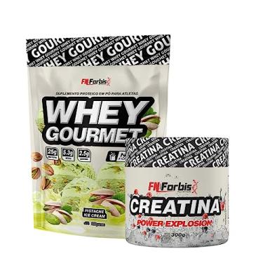 Imagem de Kit Whey Protein Gourmet Refil 907g + Creatina Power Explosion 300g - FN Forbis Nutrition (Pistache Ice Cream)