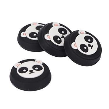 Imagem de Tampa De Aperto De Polegar, 4 Unidades De Capas De Polegar Multiuso Com Tema De Panda Fofo De Silicone De Substituição Tampas De Joystick De Controlador De Silicone Para PS5(Preto)