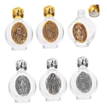 Imagem de balacoo Dispensador de perfume com pingente de Madonna, 6 peças, mini recipientes, spray de perfume vazio, frasco de perfume portátil, recipiente de óleo essencial, enchimento de metal para viagem