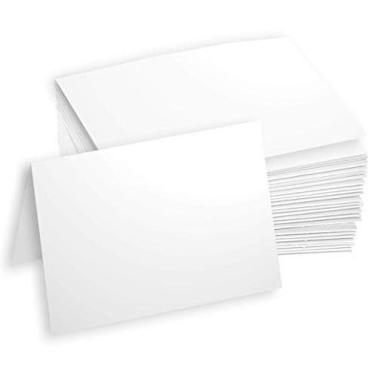 Imagem de Hamilco Papelão branco de papel grosso em branco tenda dobrada cartões A2 - Convites de saudação estacionários - 10,5 x 13,5 cm peso pesado 36,3 kg cartolina para impressora