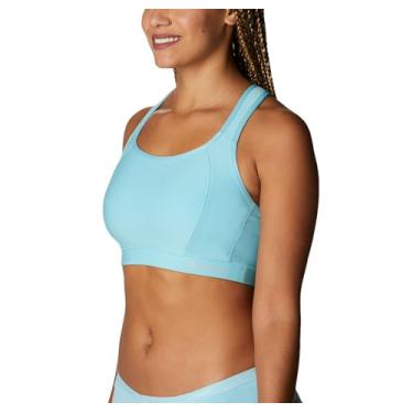 Imagem de Columbia Sutiã esportivo feminino de malha de alto impacto moldado, Azul claro, M
