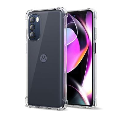 Imagem de Svanove Capa para Motorola Moto G 5G 2022 transparente, capa protetora de silicone para mulheres, feminina, bonita, simples, fina, macia, flexível, TPU (poliuretano termoplástico) à prova de choque,