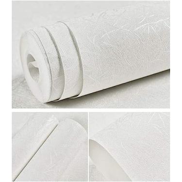 Imagem de Abyssaly Papel de parede de seda branca em relevo autoadesivo para descascar e colar papel de parede removível de cozinha vinil branco armário móveis prateleira papel de contato texturizado 39,9 cm x