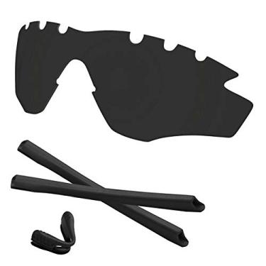 Imagem de Predrox Armação preta escura M2 XL com lentes ventiladas e kits de borracha para óculos de sol Oakley OO9343 polarizados